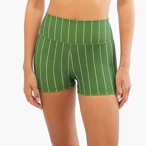 NWT- WeWoreWhat Green & White Pinstripe Hot Short